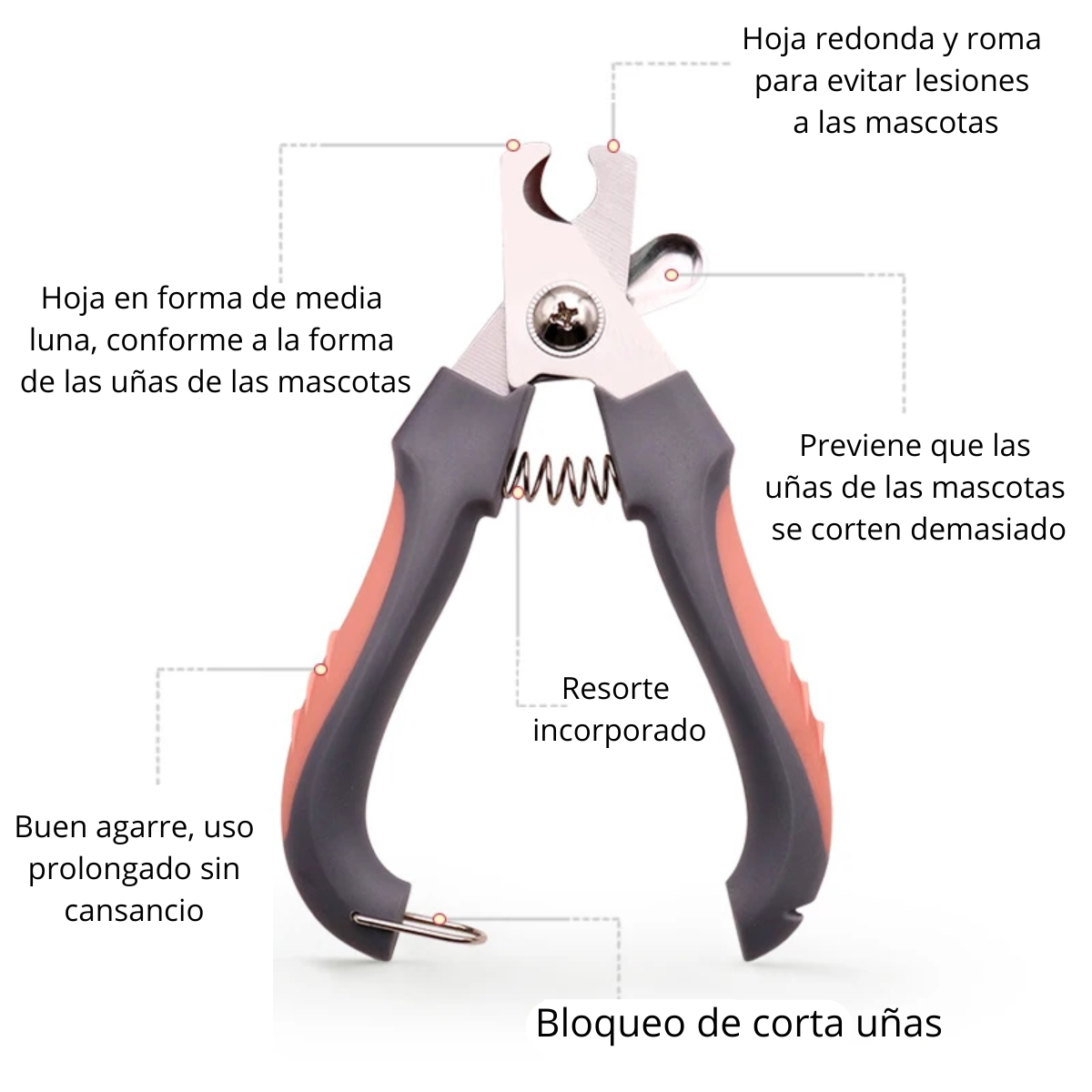 CORTAUÑAS PARA MASCOTAS Y LIMA CORAL C-SEGURO T-GRANDE
