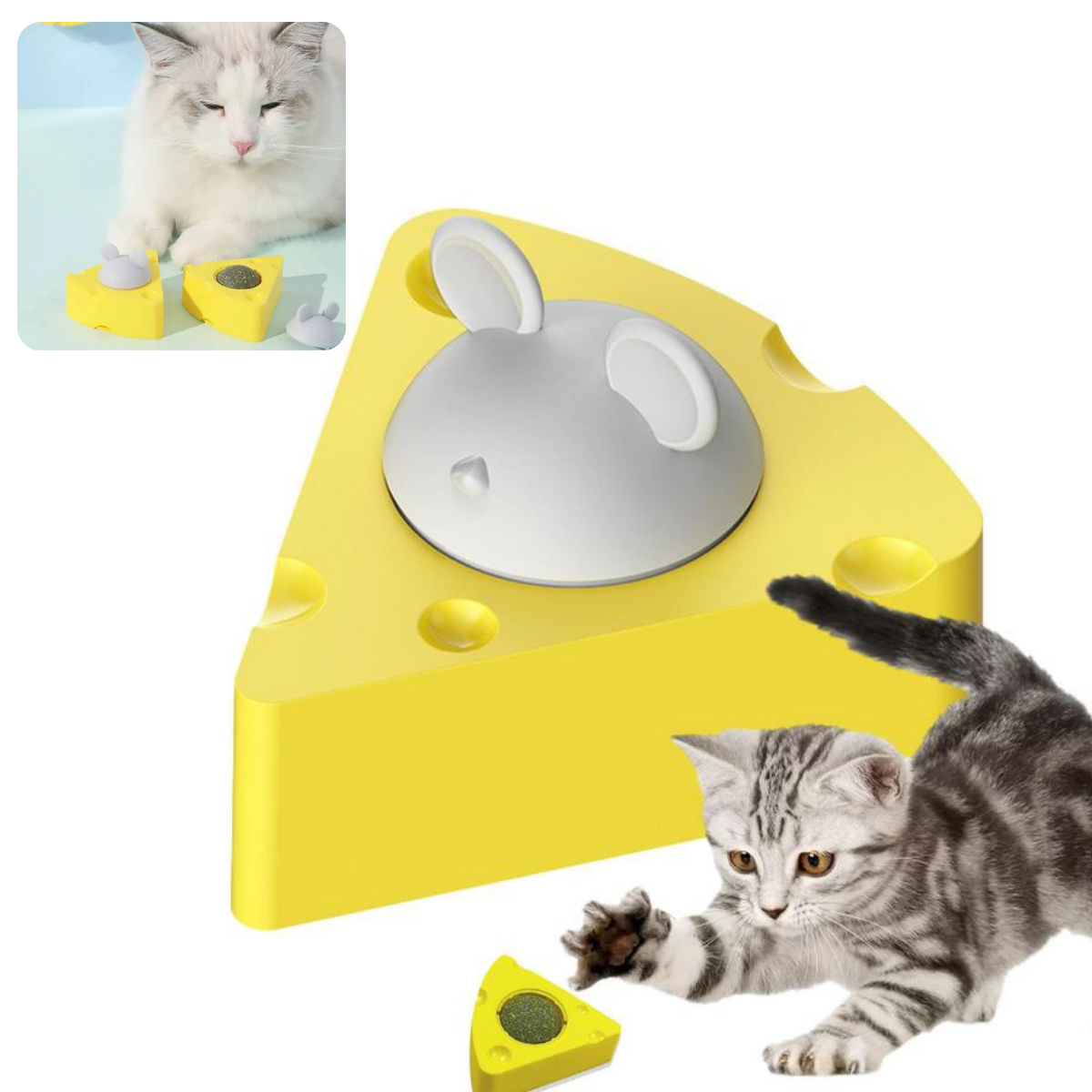 JUGUETE CATNIP QUESITO CON TAPA