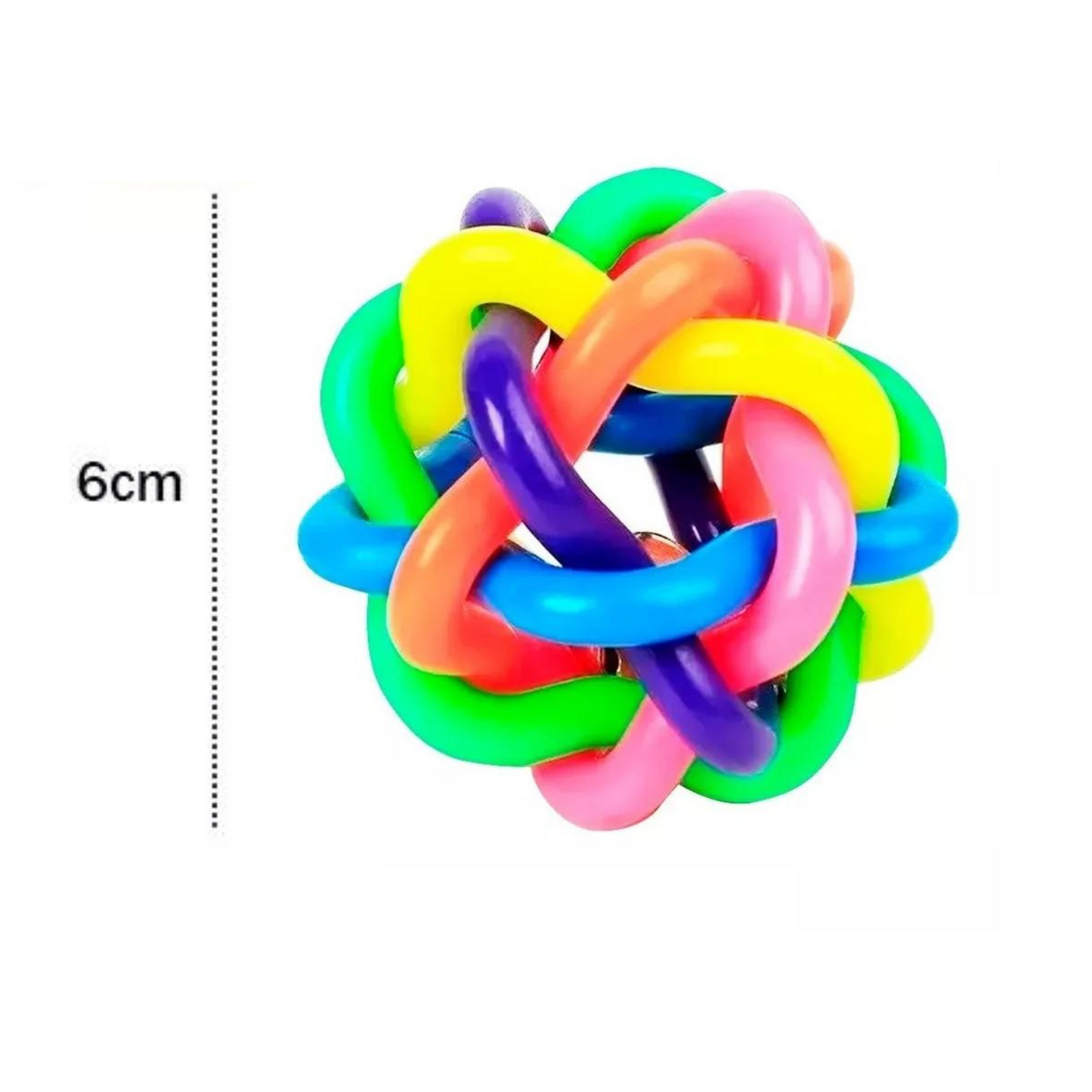 JUGUETE TEJIDO CON CASCABEL PARA MASCOTAS (PELOTA) - 6 cm