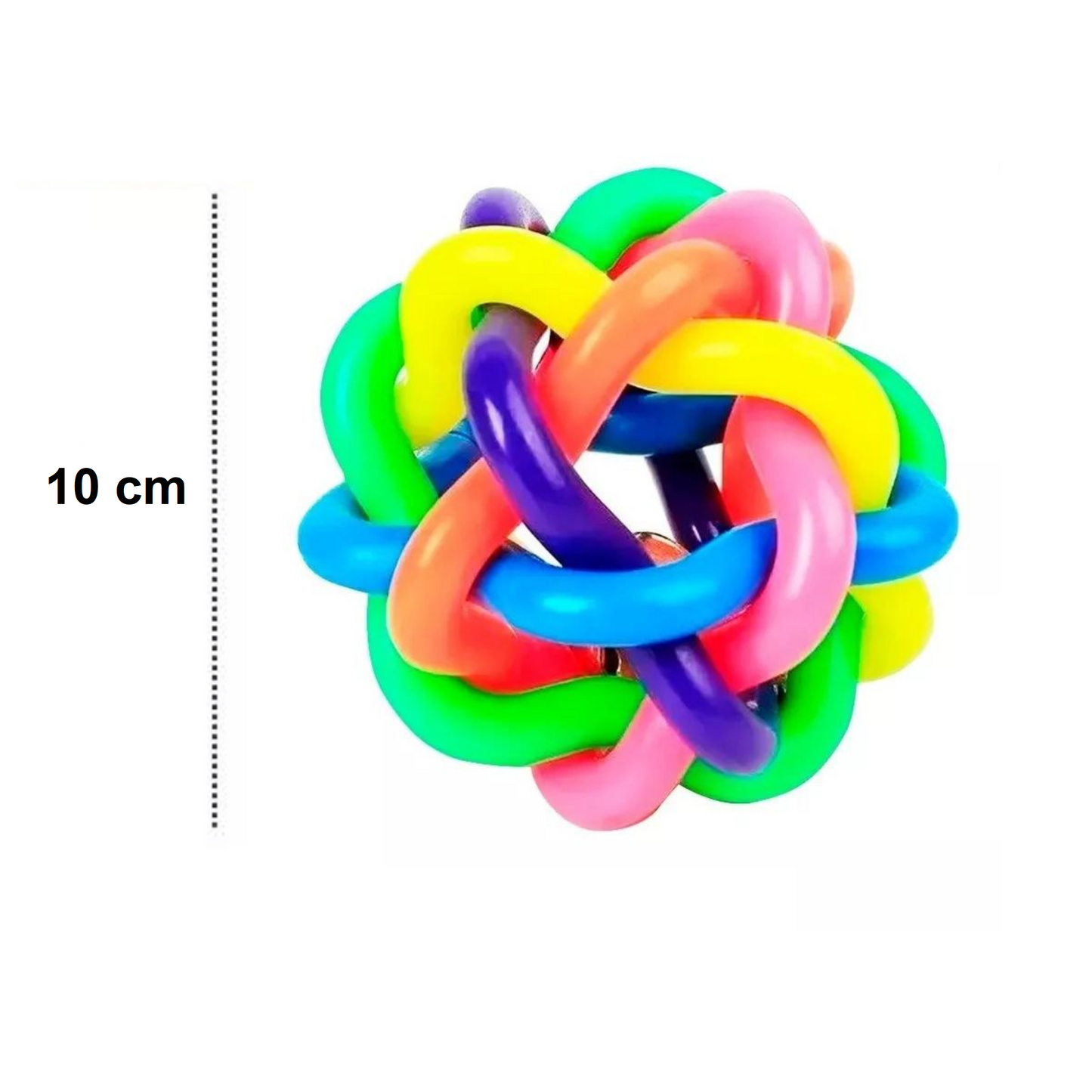 JUGUETE TEJIDO CON CASCABEL PARA MASCOTAS (PELOTA) - 10 cm