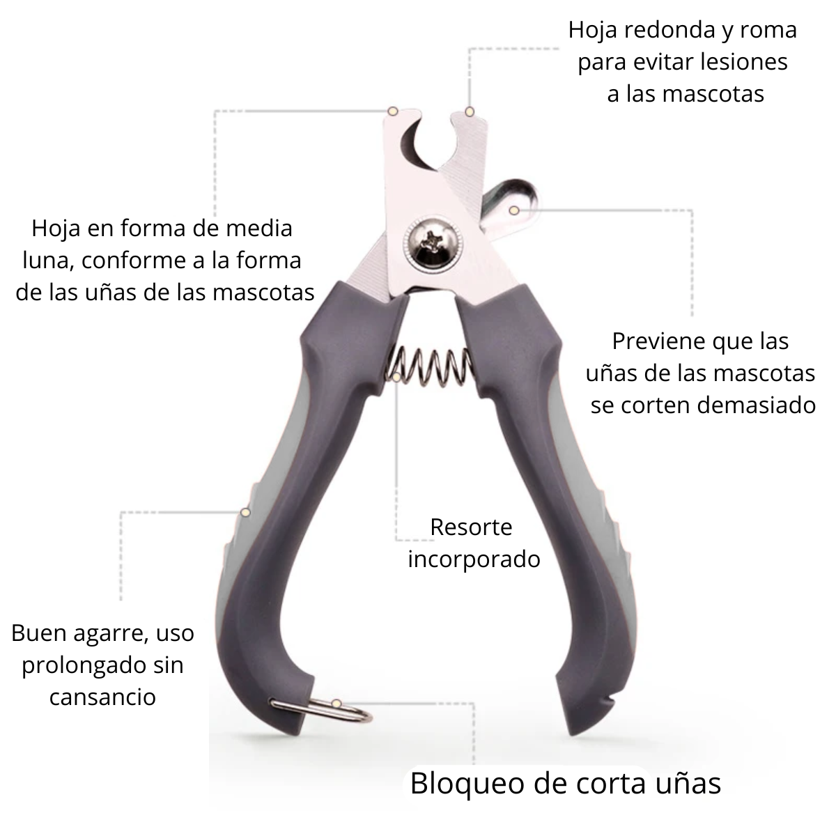 CORTAUÑAS PARA MASCOTAS Y LIMA PLOMO C-SEGURO T-PEQUEÑO