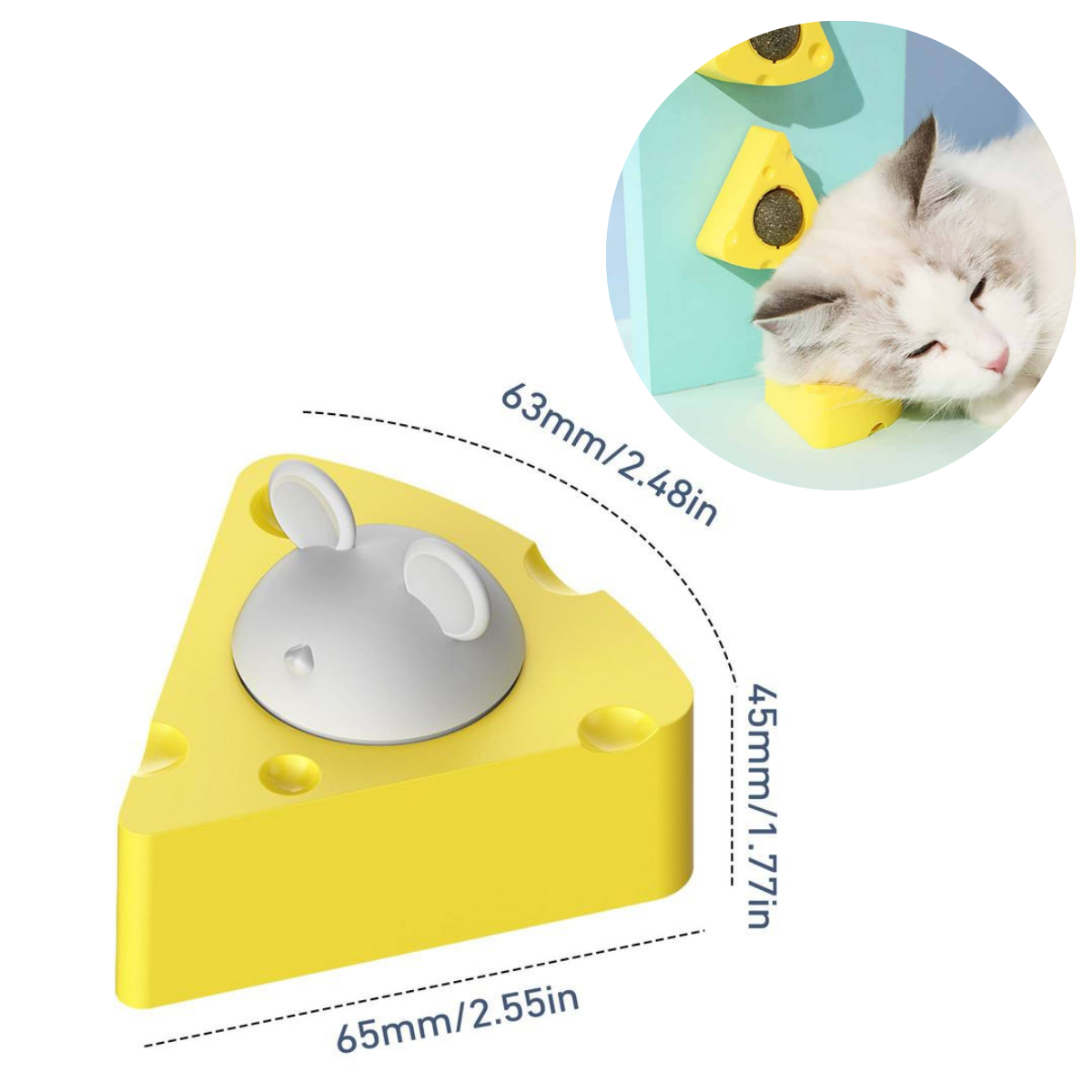 JUGUETE CATNIP QUESITO CON TAPA