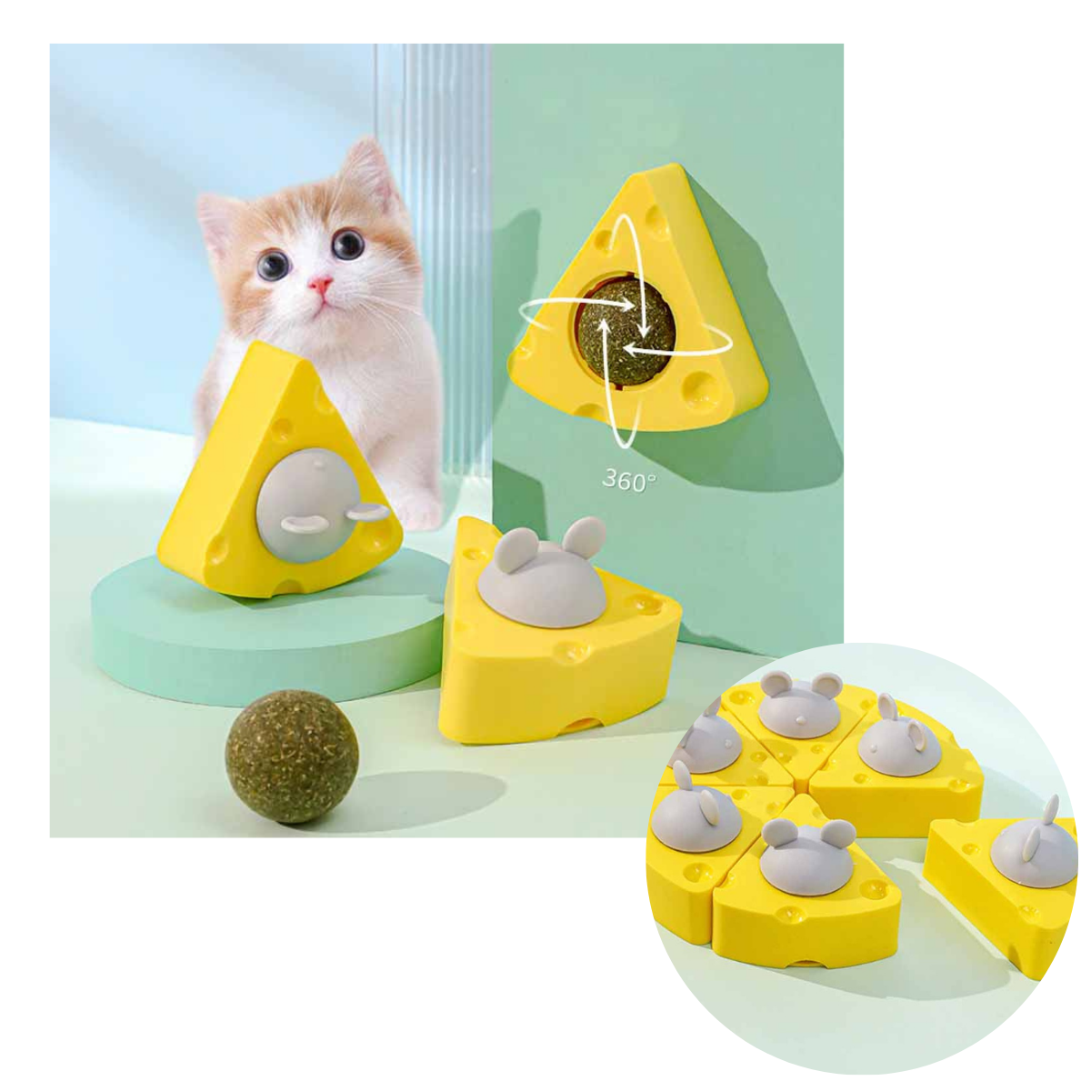 JUGUETE CATNIP QUESITO CON TAPA