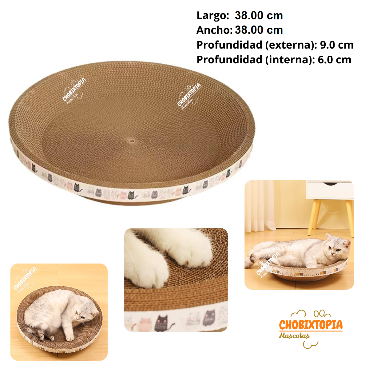 RASCADOR PARA GATOS FORMA CIRCULAR PEQUEÑO