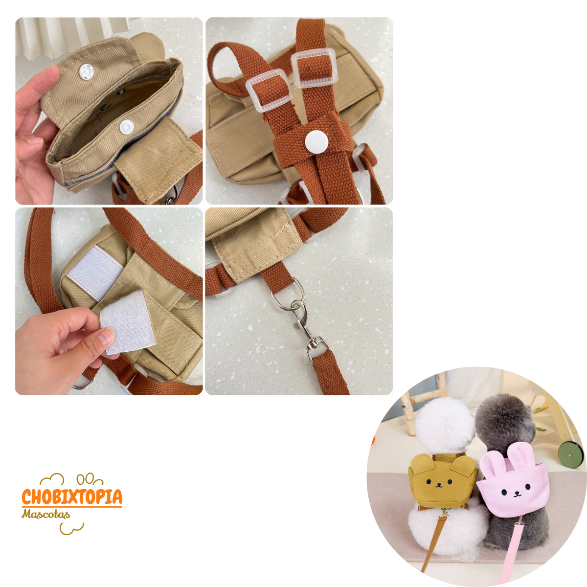 ARNES MOCHILA PARA MASCOTA OSITO TALLA S
