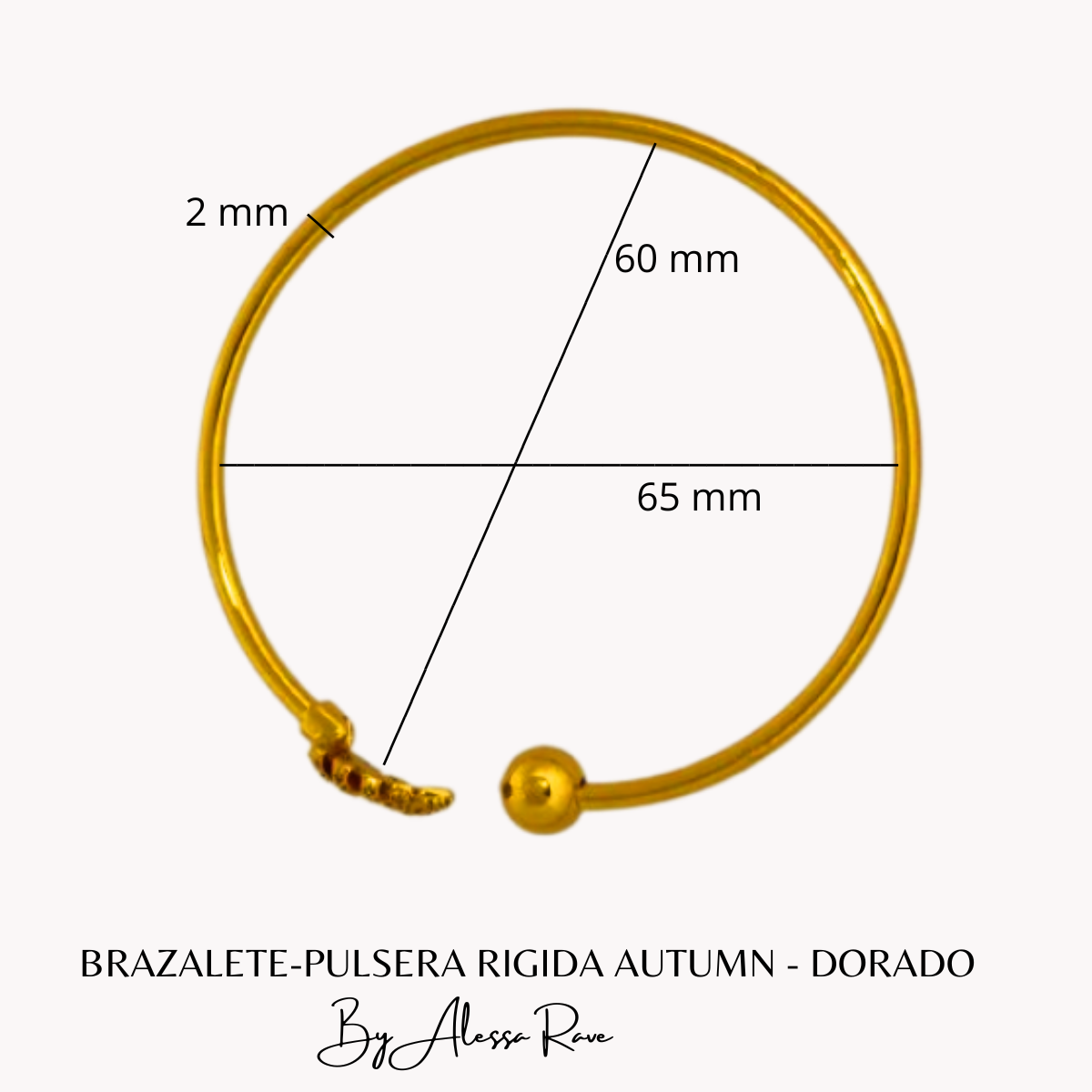 BRAZALETE-PULSERA RIGIDA AUTUMN - DORADO