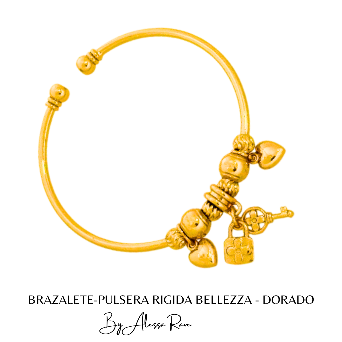 BRAZALETE-PULSERA RIGIDA BELLEZZA - DORADO