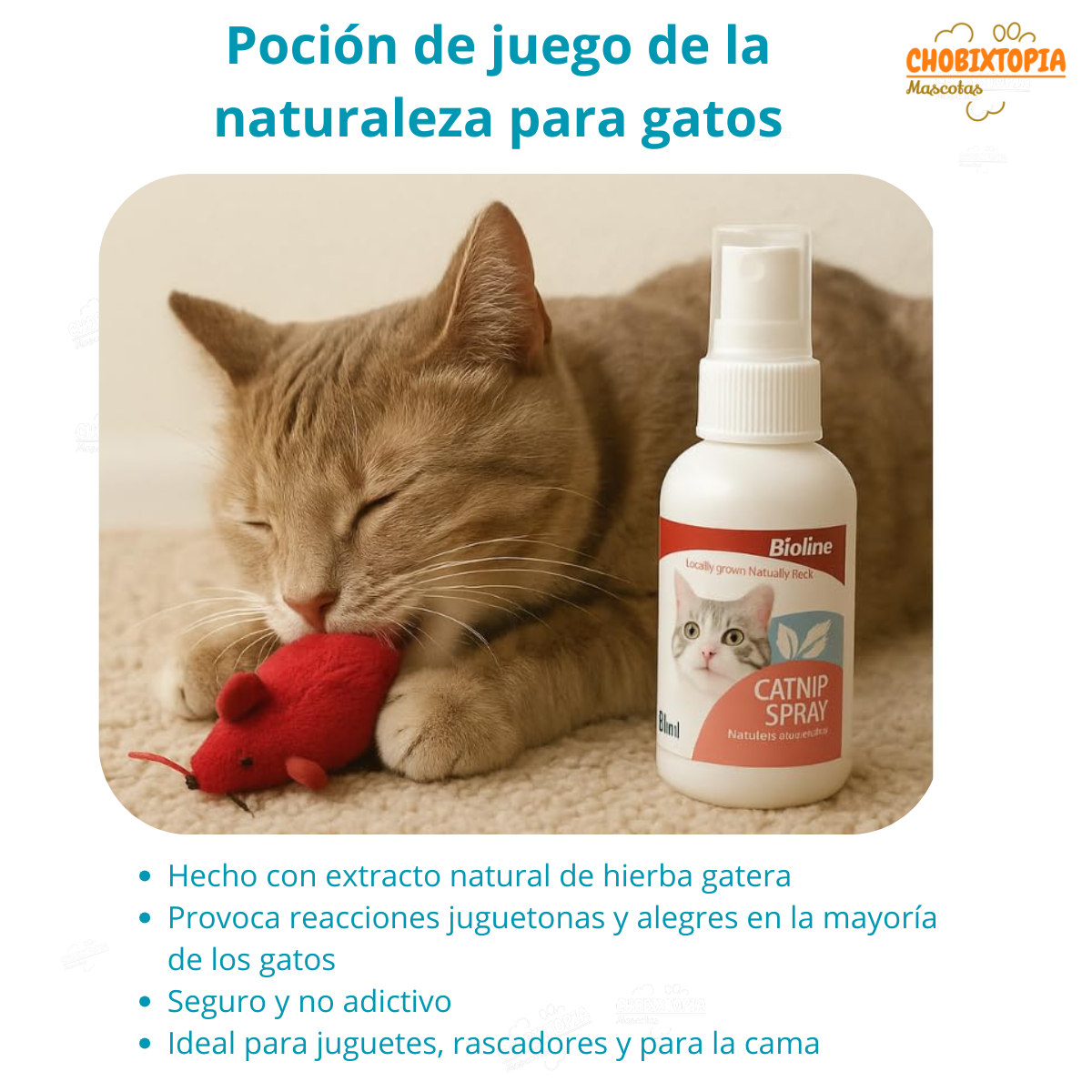 HIERBA GATERA SPRAY PARA RASCADORES, JUGUETES, CAMAS Y ADIESTRAMIENTO DE GATOS