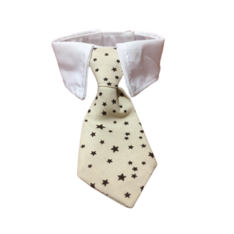 CORBATA CON CUELLO PARA MASCOTA MARRON ESTRELLAS