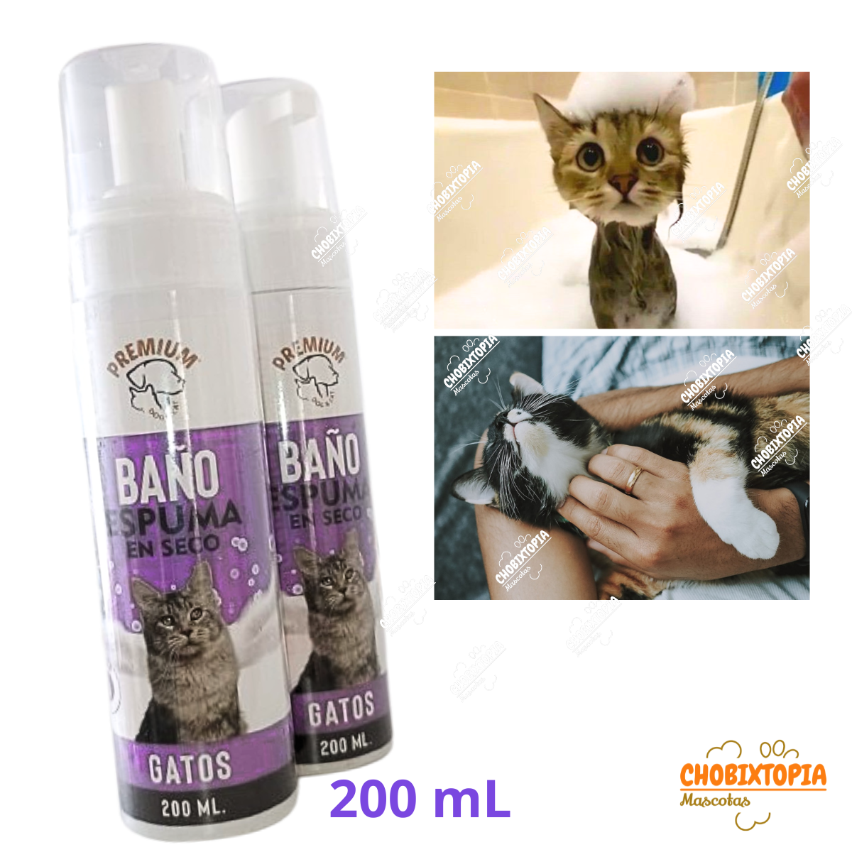 ESPUMA BAÑO PREMIUM PARA GATOS 200 ML