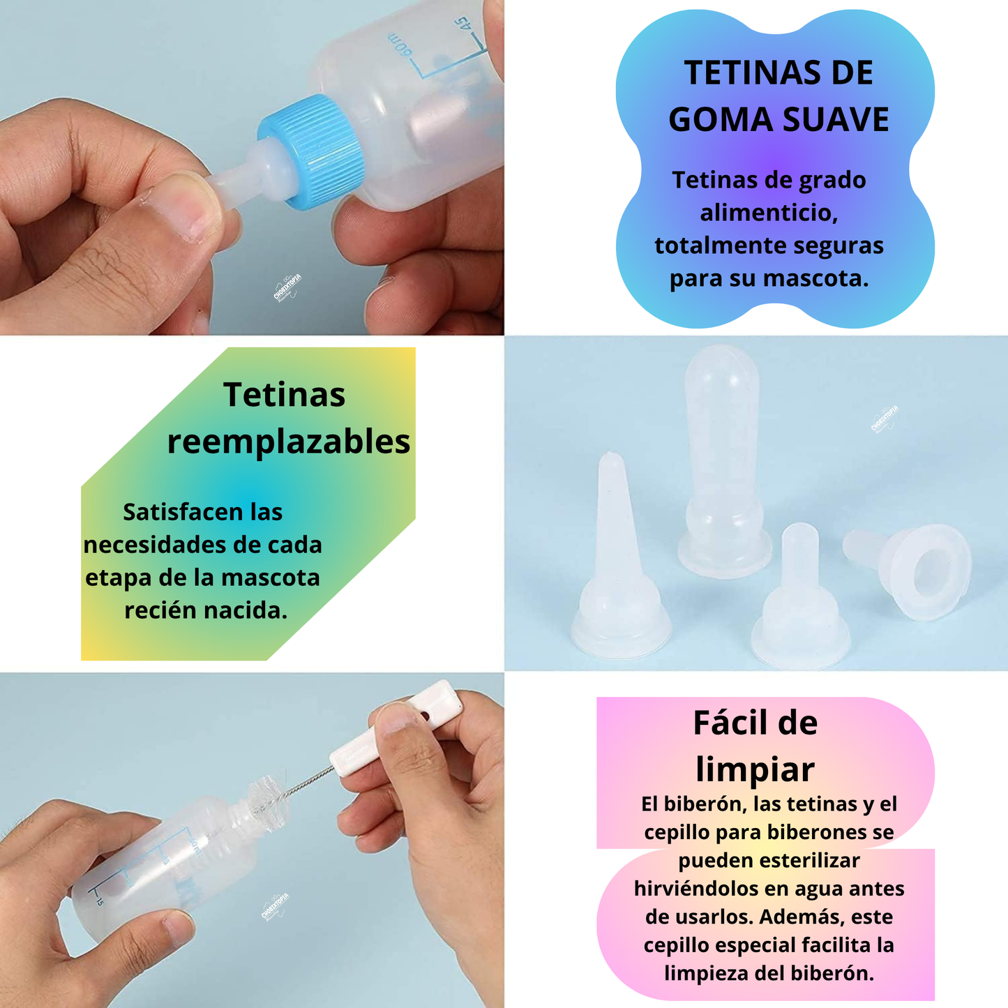 BIBERON KIT PARA MASCOTAS PERRO GATO x 50 mL - BLANCO (1.7oz)