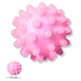 PELOTA CON PUAS PARA MASCOTA ROSADO