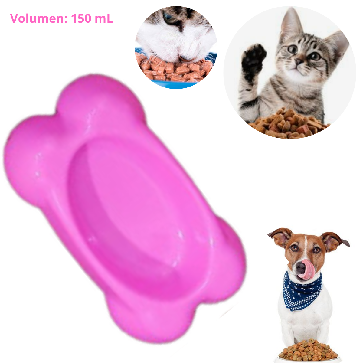 PLATO HUESO CHICO ROSADO 150 mL