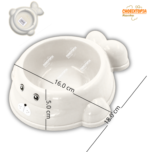 PLATO PARA PERROS Y GATOS LOBITO MARINO 275 mL COLOR ACERO