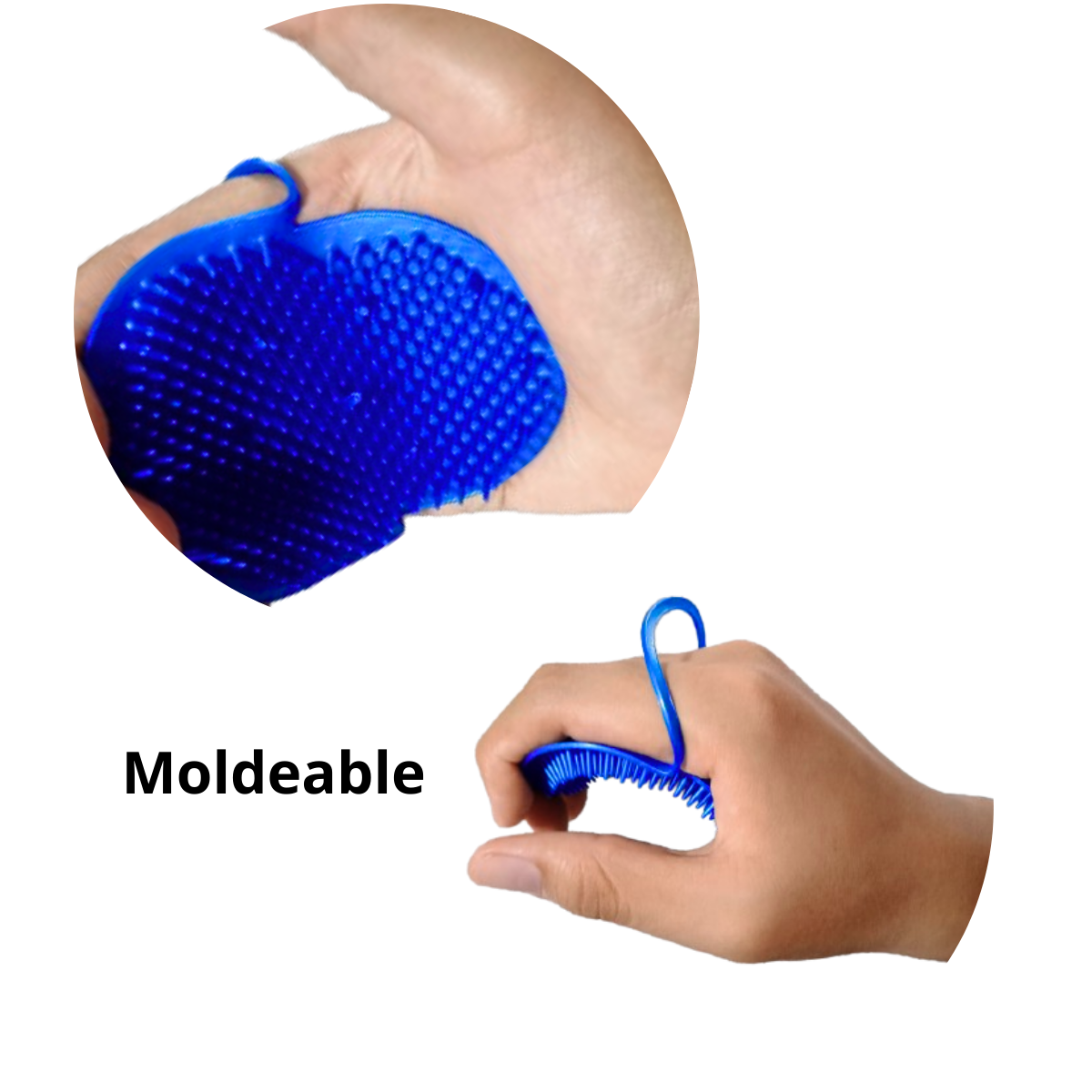 CEPILLO DE MANO PARA MASCOTAS PARA MASAJE Y BAÑO AZULINO