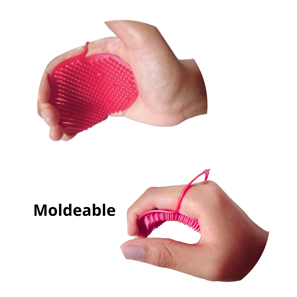 CEPILLO DE MANO PARA MASCOTAS PARA MASAJE Y BAÑO ROJO INTENSO