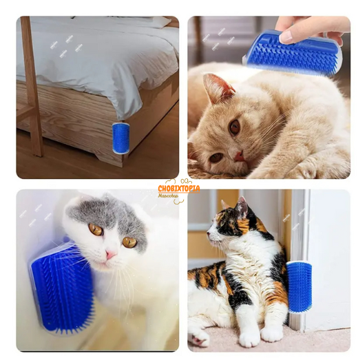 CEPILLO RASCADOR ESQUINERO MASAJEADOR PARA CATNIP AZUL