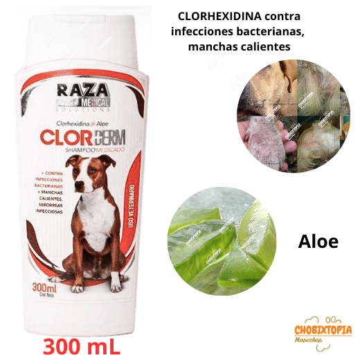 SHAMPOO MEDICADO PARA PERRO CLORDERM X 300 mL (RAZA)