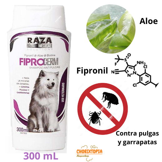 SHAMPOO MEDICADO PARA PERRO FIPRODERM X 300 mL (RAZA)