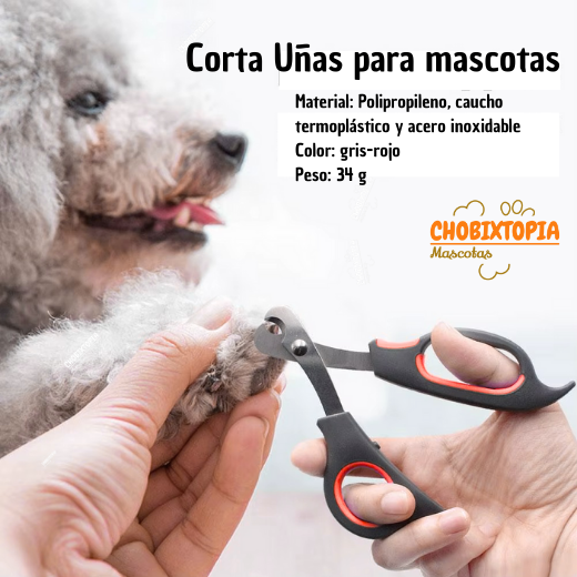 CORTAUÑAS TIJERA PARA GATOS Y PERROS-MASCOTA ROJA BORDE-GRANDE