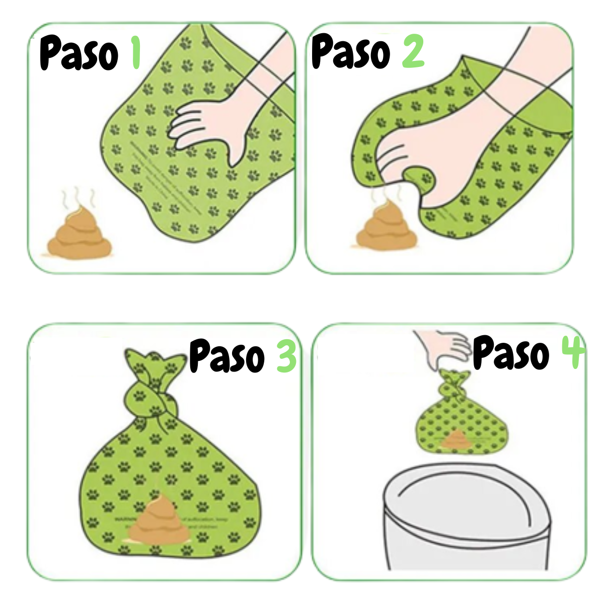 HUESITO PORTA BOLSAS PARA RESIDUOS DE MASCOTAS - NEGRO + 5 REPUESTO