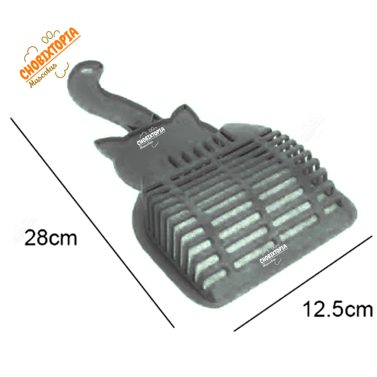 PALA RECOGEDOR PARA ARENA DE GATOS - NEGRO