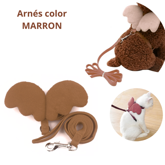 ARNES CON ALAS Y CORREA CHICO - MARRON
