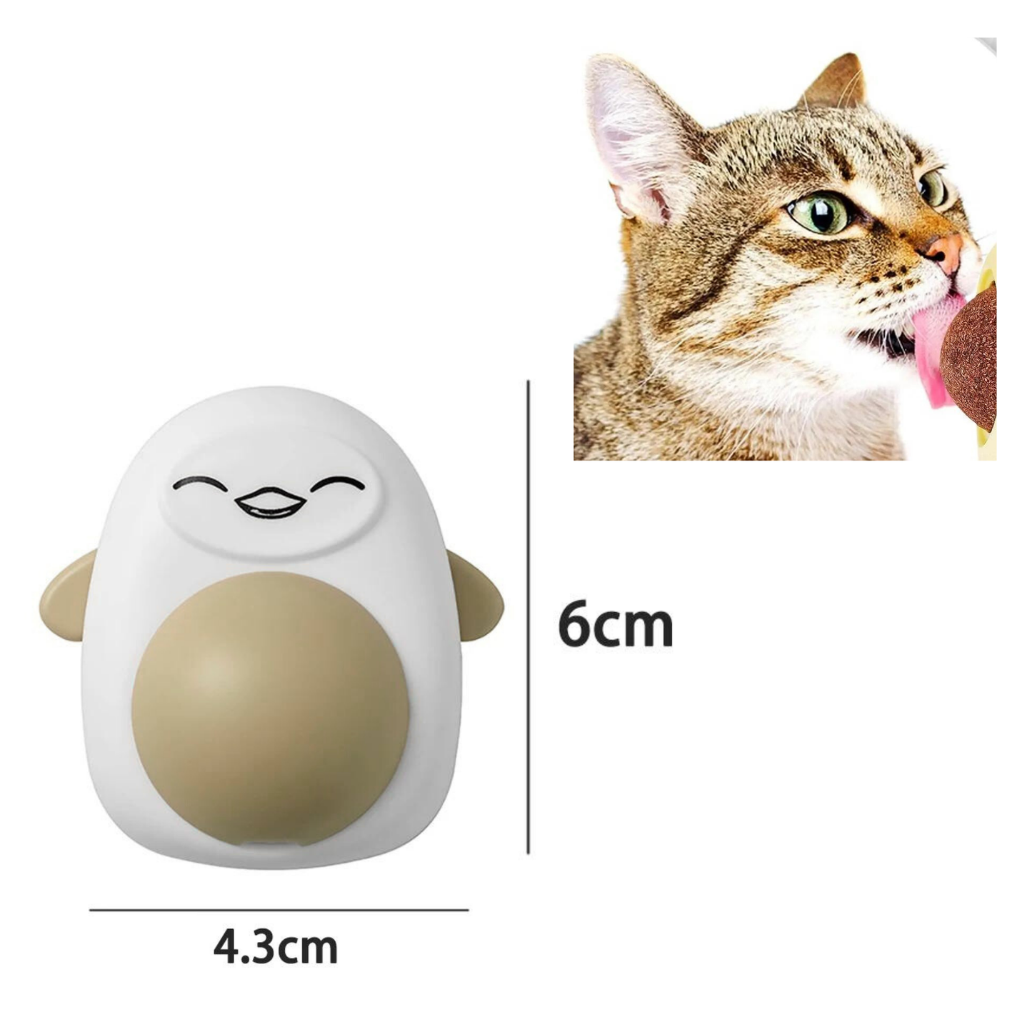 JUGUETE CATNIP BALL CON TAPA PATITO MARRON - CON TAPA