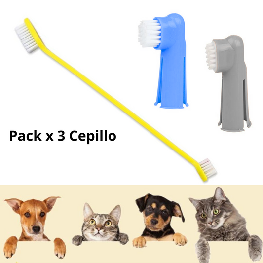 CEPILLO DENTAL DOBLE CABEZAL (PACK TRIO) - CEPILLO AMARILLO