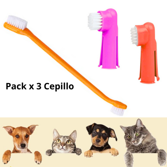 CEPILLO DENTAL DOBLE CABEZAL (PACK TRIO) - CEPILLO ANARANJADO