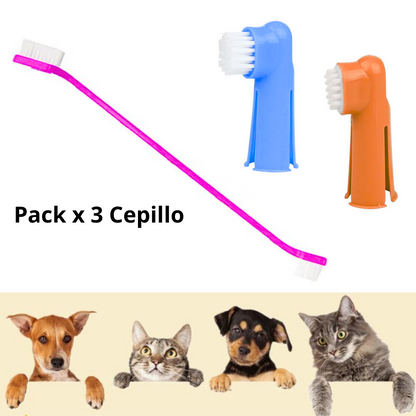 CEPILLO DENTAL DOBLE CABEZAL (PACK TRIO) - CEPILLO FUCSIA