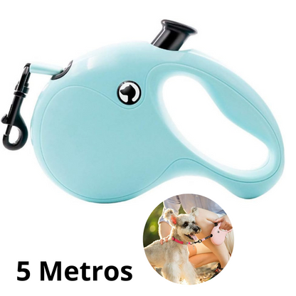 CORREA RETRACTIL MASCOTAS VERDE AGUA - 5M