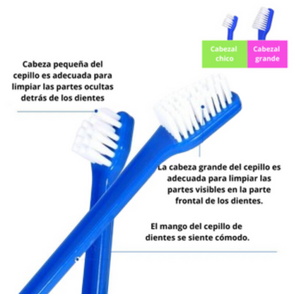 CEPILLO DENTAL DOBLE CABEZAL (PACK TRIO) - CEPILLO FUCSIA