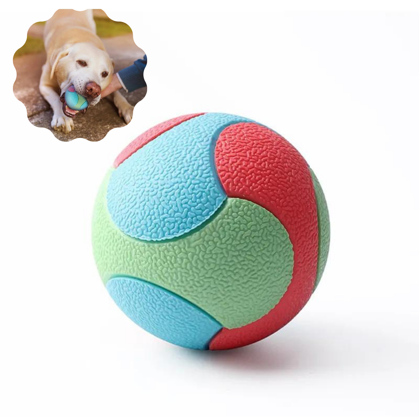 PELOTA ELASTICA RESISTENTE A MORDEDURAS PARA PERROS