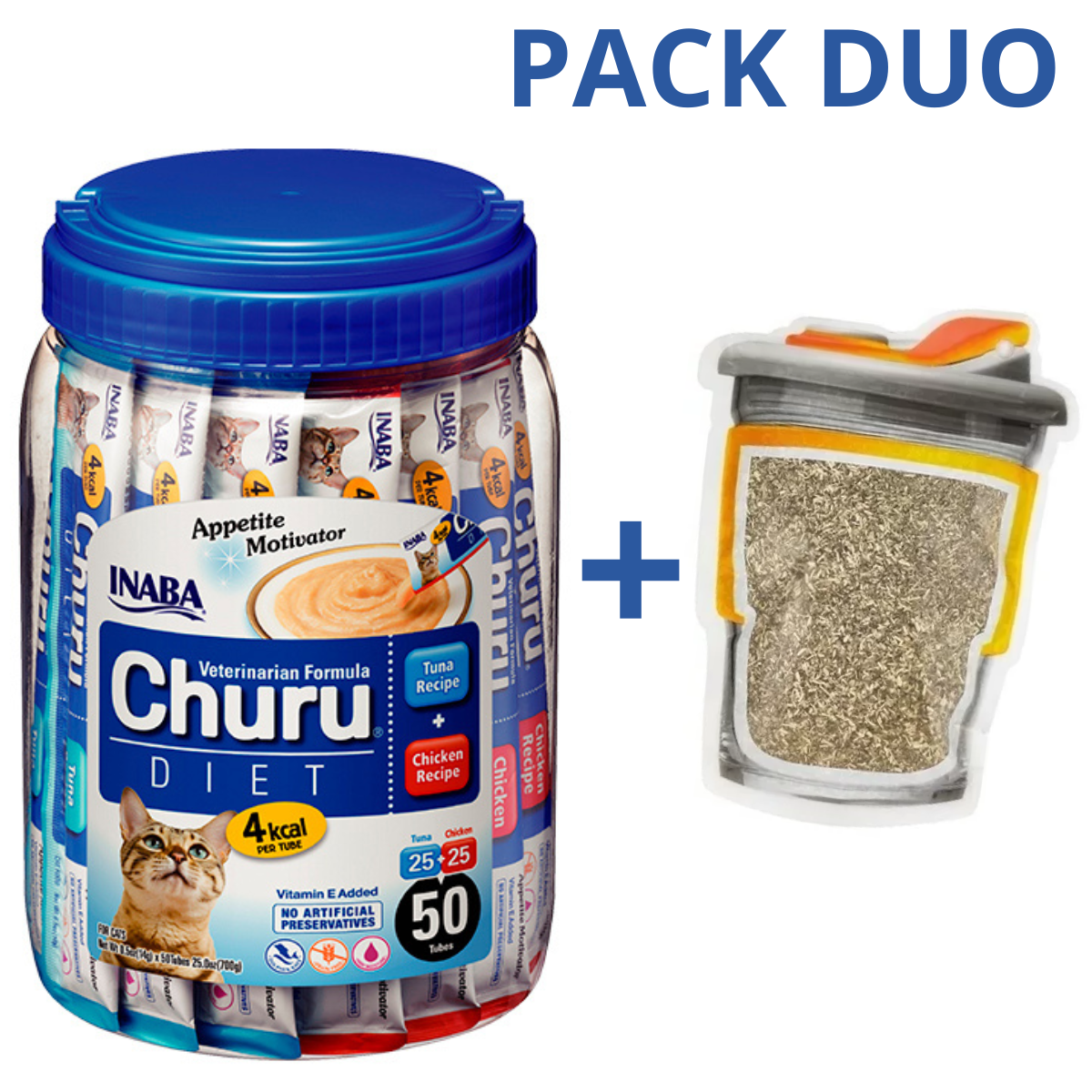 DUO CHURU VET DIET- ATUN POLLO 50 U (PACK CATNIP 30G)