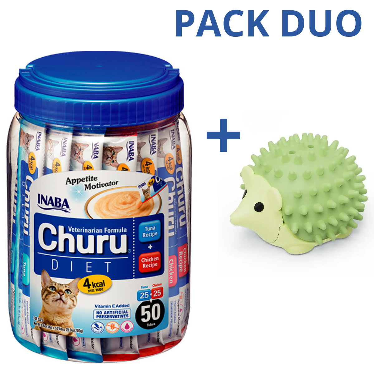 DUO CHURU VET DIET - ATUN POLLO 50 U (PACK CATNIP ERIZO)
