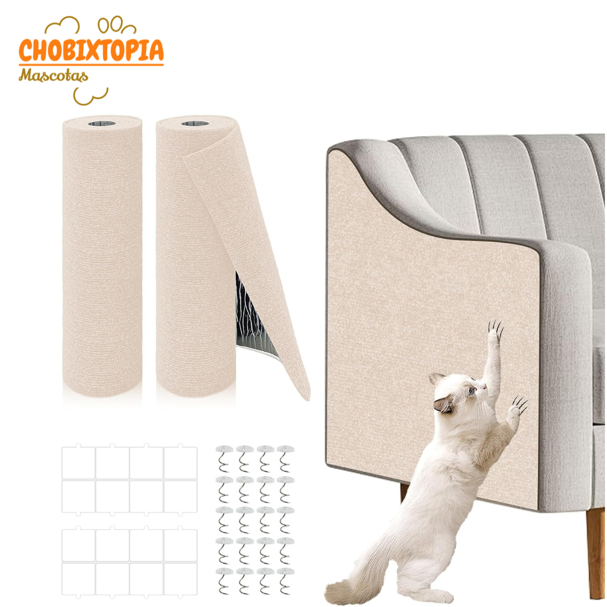RASCADOR PROTECTOR ADHESIVO DE MUEBLES PARA GATOS 100 cm x 40 cm