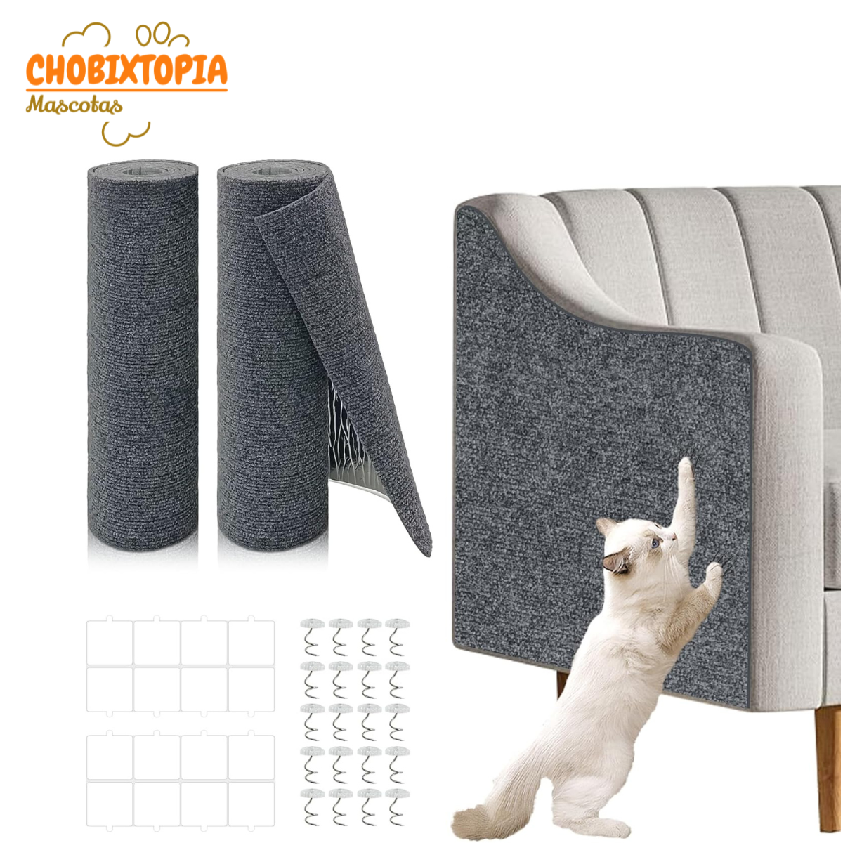 RASCADOR PROTECTOR ADHESIVO DE MUEBLES PARA GATOS 100 cm x 40 cm