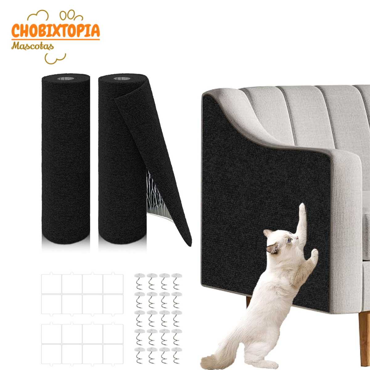 RASCADOR PROTECTOR ADHESIVO DE MUEBLES PARA GATOS 100 cm x 40 cm