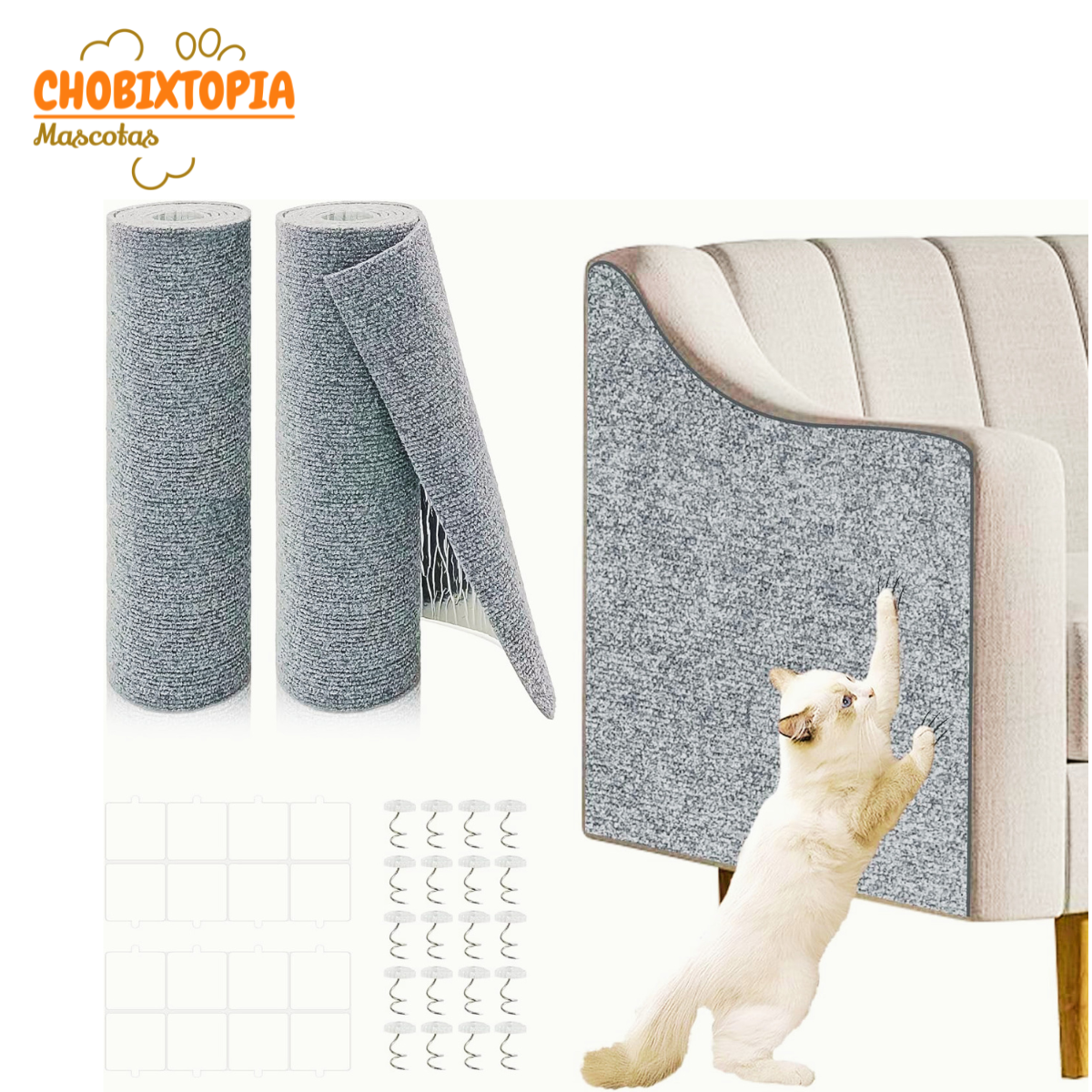 RASCADOR PROTECTOR ADHESIVO DE MUEBLES PARA GATOS 100 cm x 40 cm