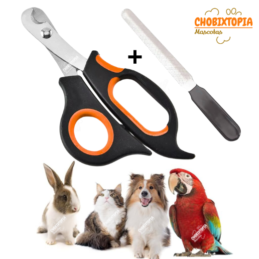 CORTAUÑAS TIJERA Y LIMA GATOS Y PERROS-MASCOTA NARANJA  NUNBELL BORDE-PEQUEÑO