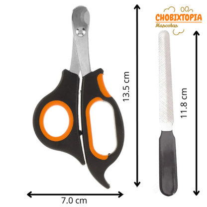 CORTAUÑAS TIJERA Y LIMA GATOS Y PERROS-MASCOTA NARANJA  NUNBELL BORDE-PEQUEÑO