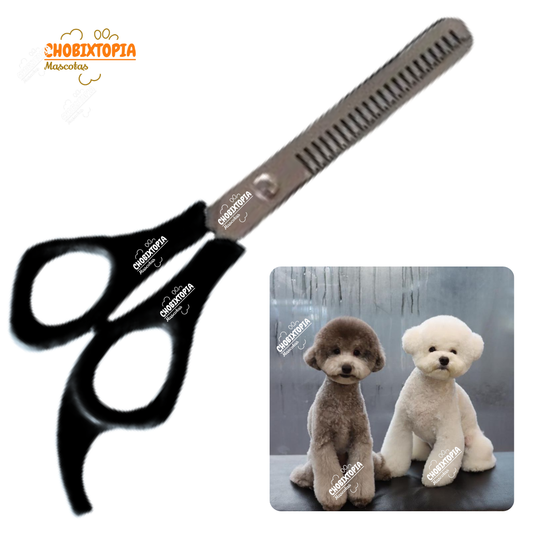 TIJERA REDUCTORA DE VOLUMEN DEL PELO PERROS NEGRO - MASCOTA