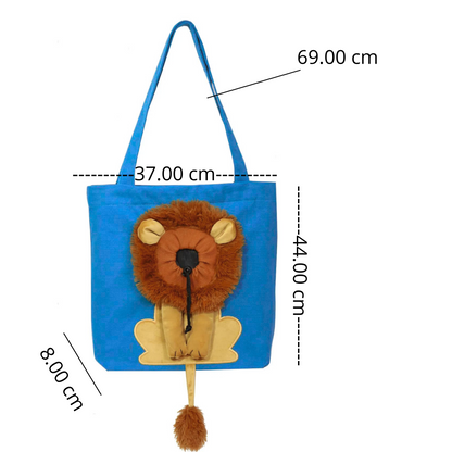 BOLSO TRANSPORTADOR DE MASCOTA CELESTE LEON - L