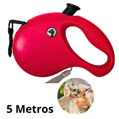 CORREA RETRACTIL MASCOTAS ROJO - 5M