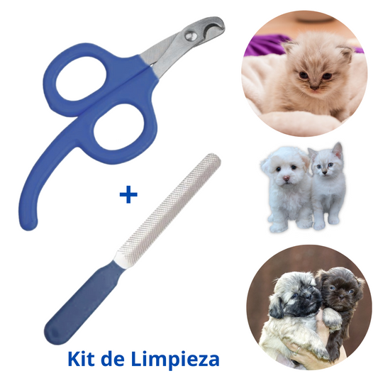 CORTA UÑAS TIJERA Y LIMA PARA GATOS  Y PERROS - MASCOTA AZUL