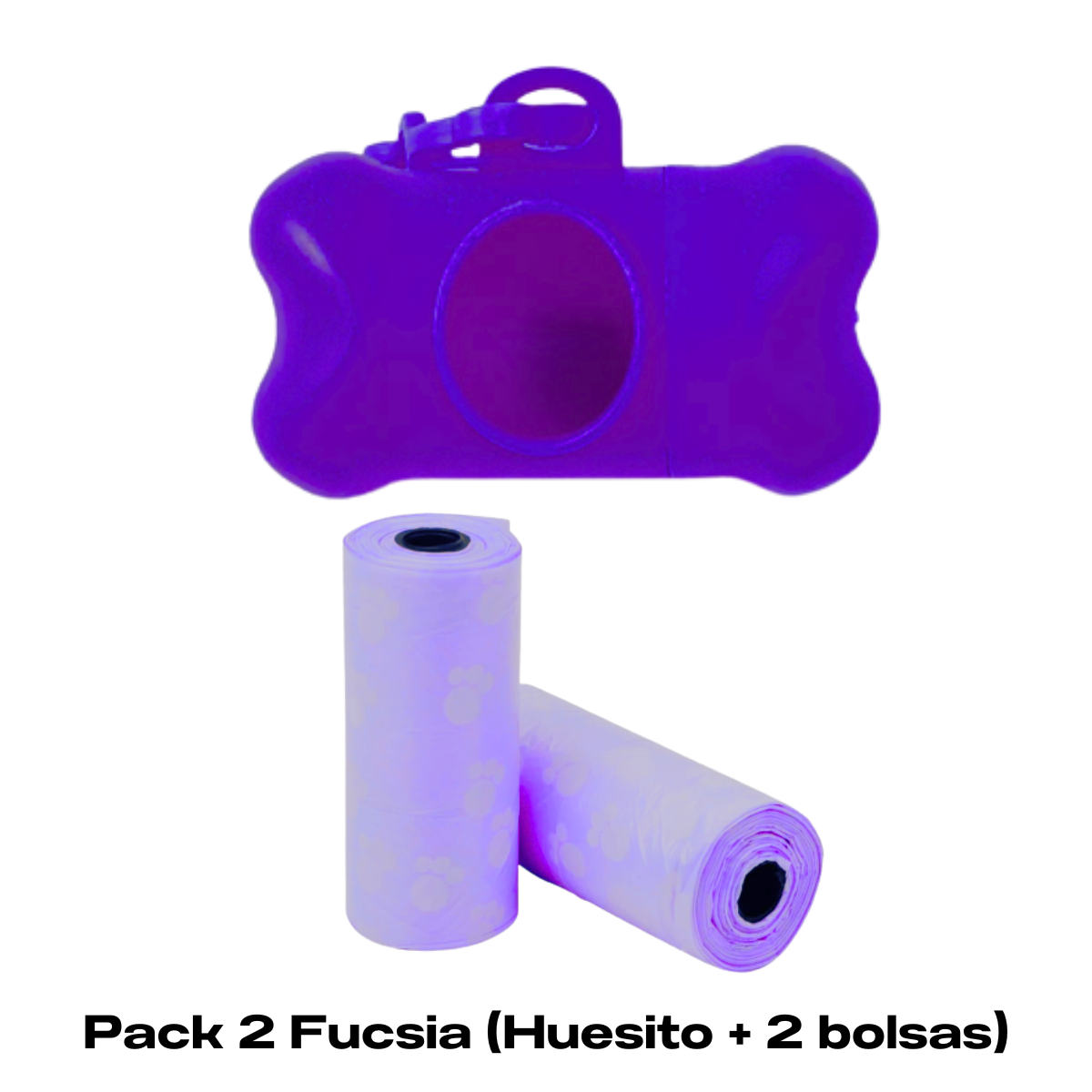 HUESITO PORTA BOLSAS PARA RESIDUOS DE MASCOTAS - MORADO + 1 REPUESTO