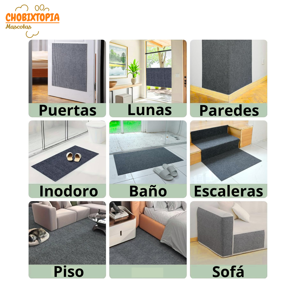 RASCADOR PROTECTOR ADHESIVO DE MUEBLES PARA GATOS 100 cm x 40 cm