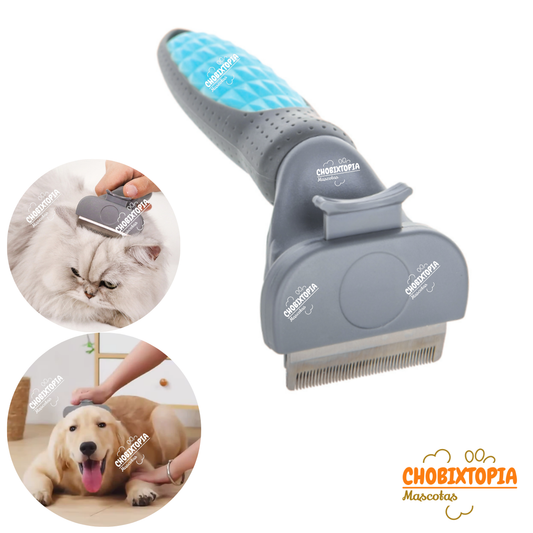 CEPILLO ELIMINA PELO INTERNA EXTERNO PERRO-GATO-TURQUESA T-PEQUEÑO
