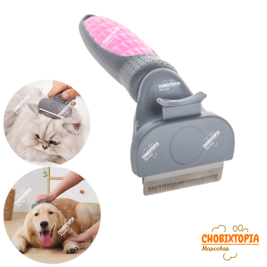 CEPILLO ELIMINA PELO INTERNA EXTERNO PERRO-GATO-ROSA T-PEQUEÑO